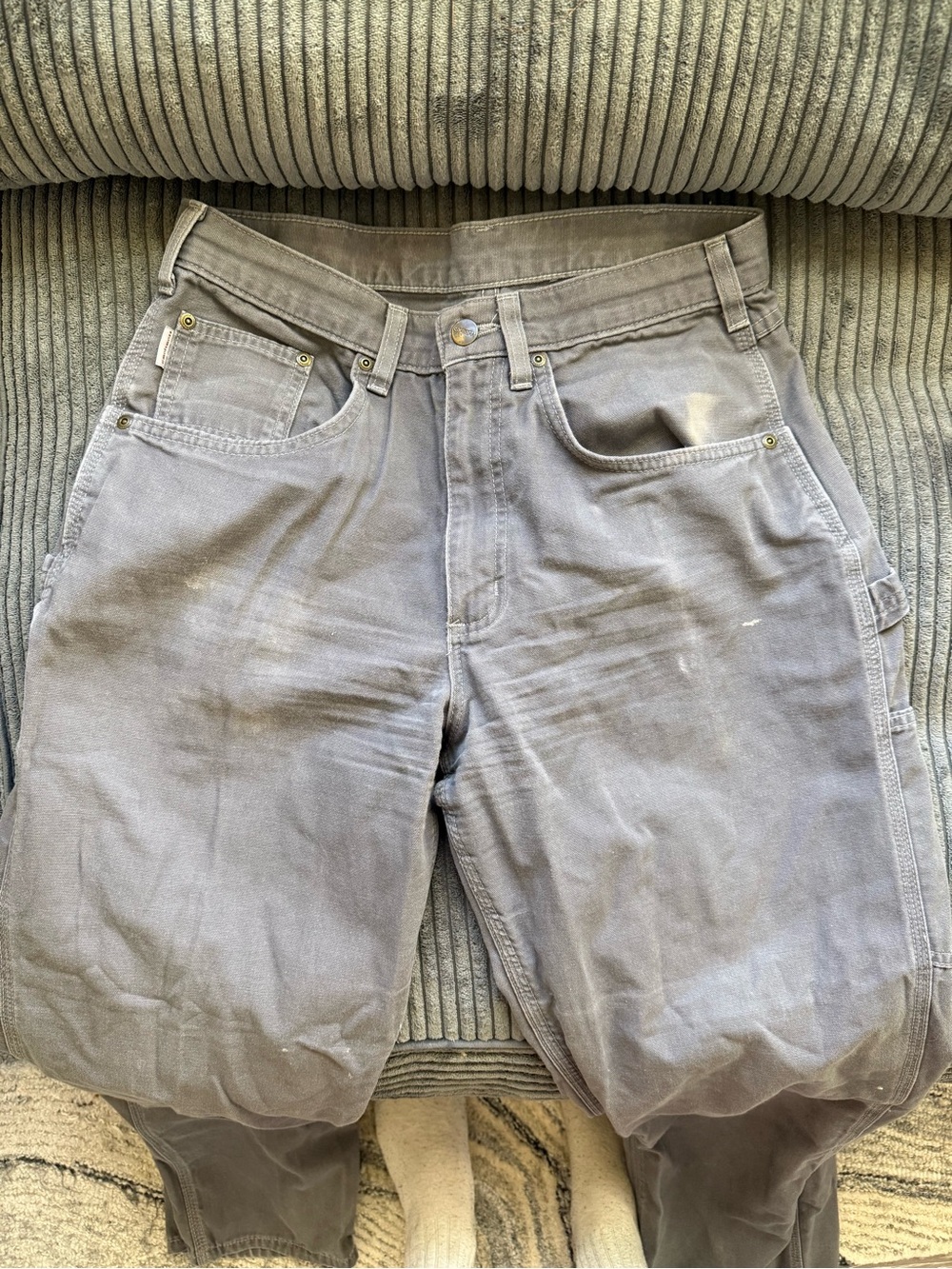 Carhartt Light Gray Work Pants with Interior Tag